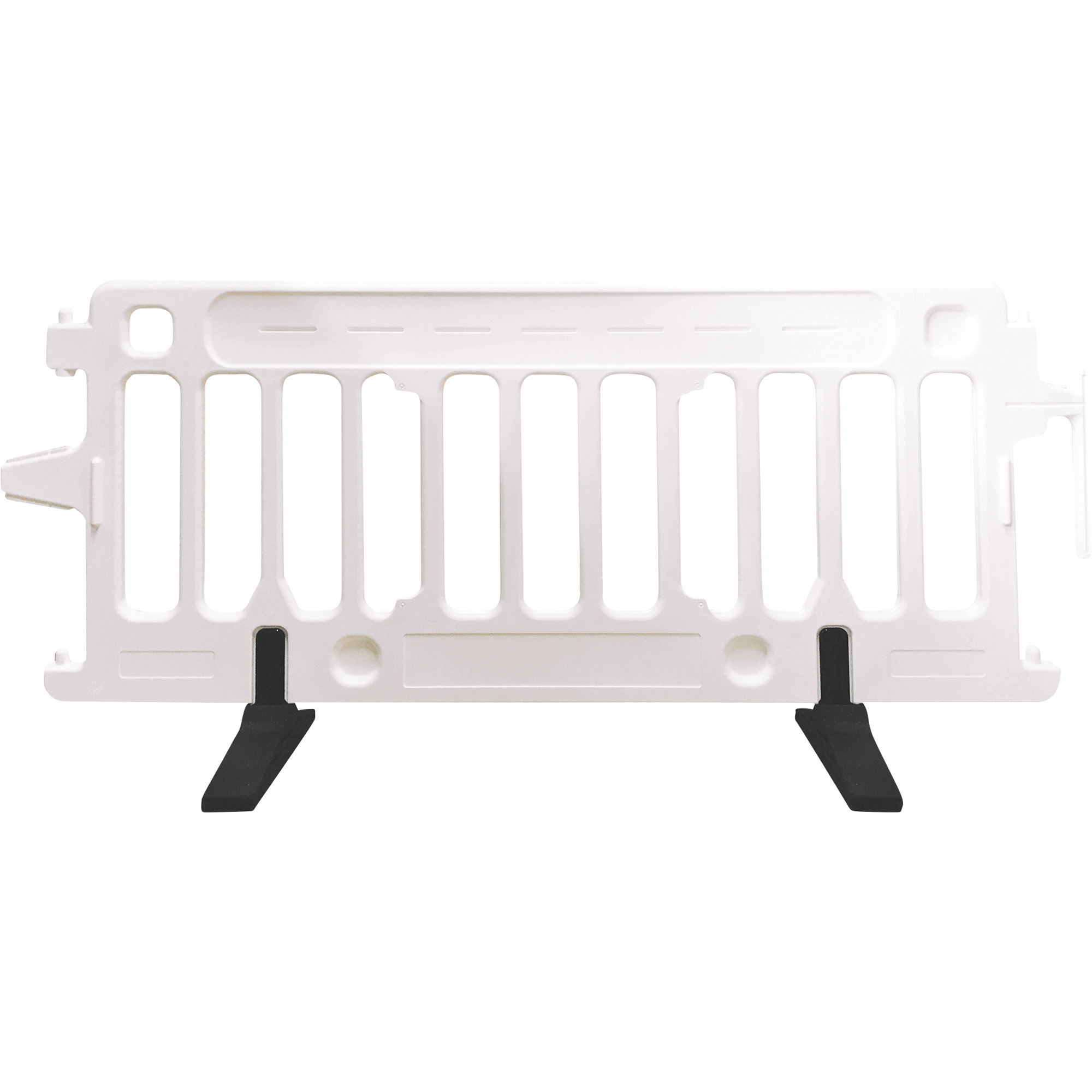 Plasticade Crowcade Parade Barricade with Feet, White, 74in.L x 2in.D x 39 1/2in.H, Model# 2004-W